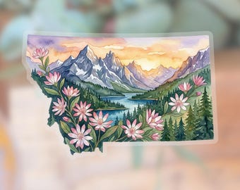 Montana State Vinyl Sticker, State Flower