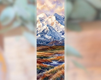 Denali National Park Tall Vinyl Sticker, Waterproof Outdoor Adventure Decal