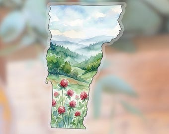 Vermont State Vinyl Sticker, State Flower