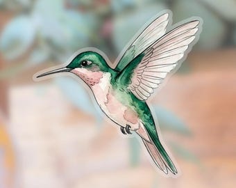 Hummingbird Transparent Sticker | waterproof water bottle sticker | laptop sticker | animal art