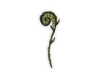 Transparent Fern Furl Sticker | clear plant sticker | waterproof water bottle sticker | laptop sticker | plant art