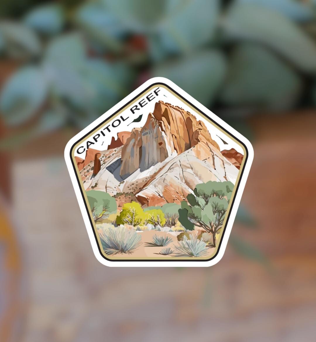 Capitol Reef National Park Vinyl Waterbottle Sticker, Outdoor Adventure ...