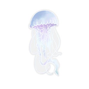 Transparent Jellyfish Sticker | clear sticker | waterproof water bottle sticker | laptop sticker | animal art
