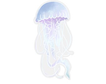 Transparent Jellyfish Sticker | clear sticker | waterproof water bottle sticker | laptop sticker | animal art