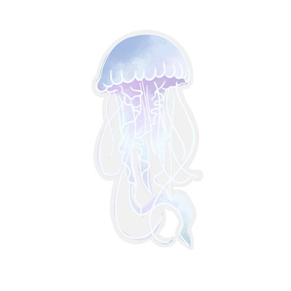 Transparent Jellyfish Sticker | clear sticker | waterproof water bottle sticker | laptop sticker | animal art