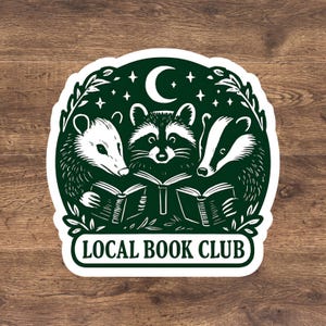 Lokaler Buchclub Aufkleber | Bücherwurm Sticker | wasserfester Wasserflaschenaufkleber | Laptop Aufkleber
