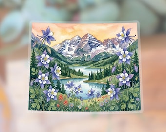 Colorado State Vinyl Sticker, State Flower