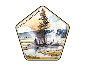 Yellowstone National Park Die-Cut Vinyl Water Bottle Sticker