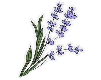 Transparent Lavender Flower Sticker | clear lavender sticker | waterproof water bottle sticker | laptop sticker | plant sticker