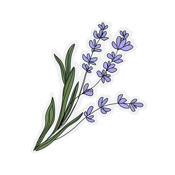 Transparent Lavender Flower Sticker | clear lavender sticker | waterproof water bottle sticker | laptop sticker | plant sticker