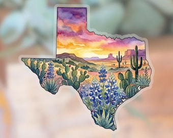 Texas State Vinyl Sticker, State Flower