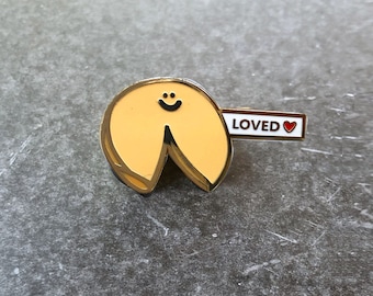 Fortune Cookie Enamel Pin: Kawaii Foodie Accessory