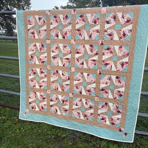 Handmade Quilts for Sale, Quilted Lap Quilt, Flower Quilt, Housewarming gift, Christmas gift