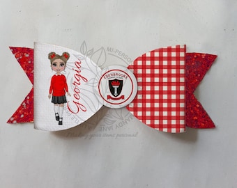 Personalised school bow, Hair clip, School Bow, Hair Bow, School uniform, Back to school, any colour