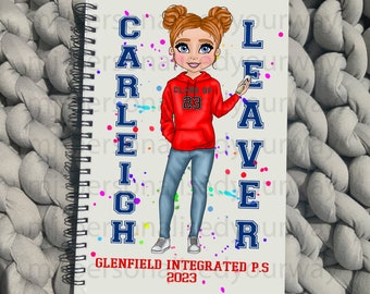 Personalised School Leaver Notebook, Girl school leaver, Keepsake notebook, Memories of school, Leavers book, Graduation