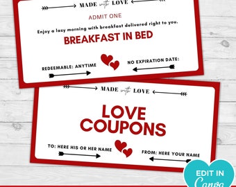 Customizable Love Coupon Book | Canva Template (Digital Download)