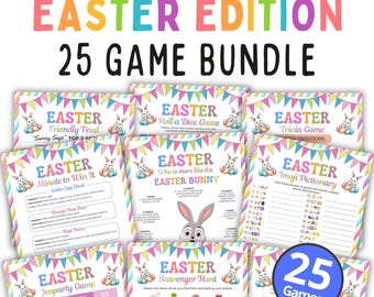 Easter Game Bundle, 25 Party Games, Trivia, Bingo (Digital Download)
