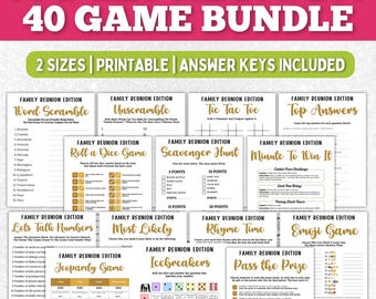 Family Reunion Game Bundle, 40 Printable Games (Digital Download)