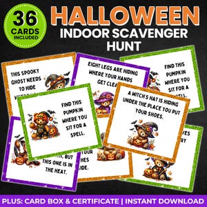 Halloween Scavenger Hunt for Kids | Indoor Treasure Hunt | Halloween Printable Games for Kids | Halloween Activity