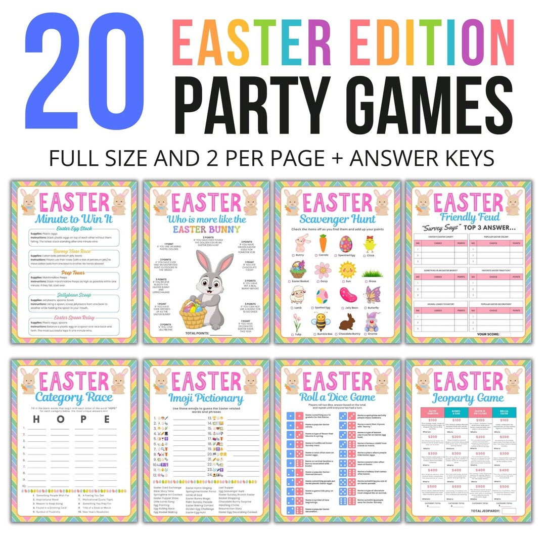 Easter Games Bundle for All Ages - Fun Activities for Kids, Teens, and ...