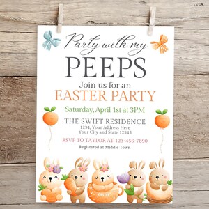 Editable Easter Celebration Invitation Template, Easter Egg Hunt Invitation Printable, Easter Egg Hunt Invitation Download, Canva