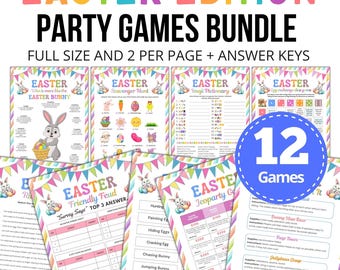 Easter Games Bundle, Trivia, Scavenger Hunt, Feud (Digital Download)