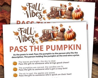 Fall Pass the Pumpkin Game | Autumn Printable Activity (Digital Download)