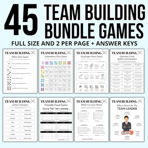 Team Building Games, 45 Office Icebreaker Activities (Printable)