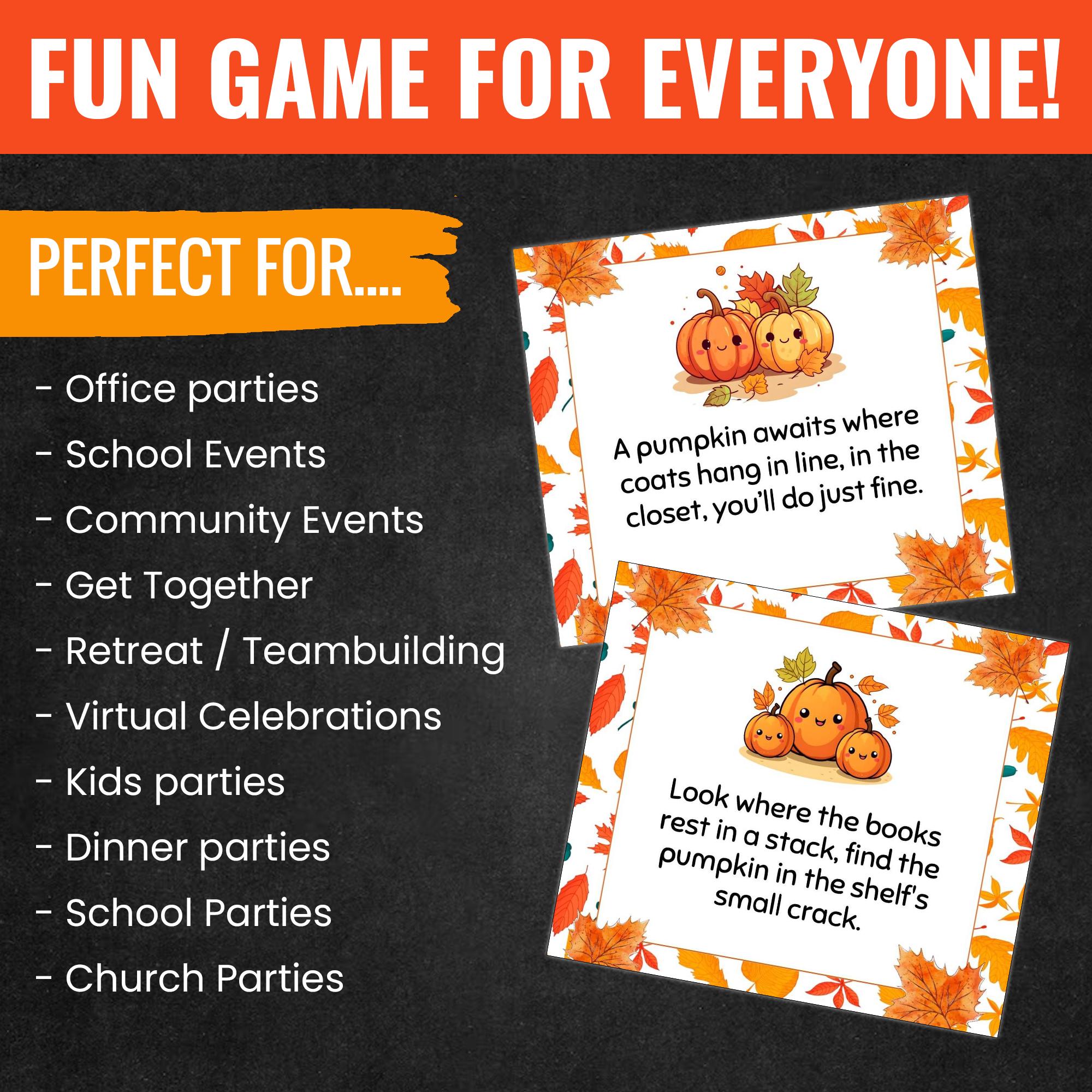 Fall Fun: Pumpkin Scavenger Hunt Adventure Party Game - Etsy