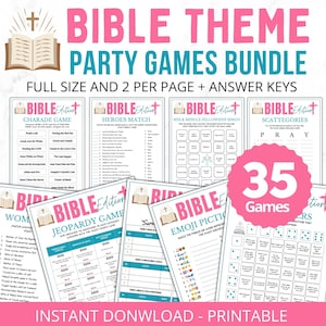 Bible Games Church Game for Adults, Printable Christian Youth Group Quiz, Bible Party Activities Sunday School Trivia, Women Ministry Ideas