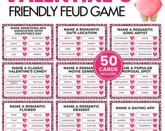 Valentines Day Party Game | Friendly Feud, Galentine Trivia (Instant Download)