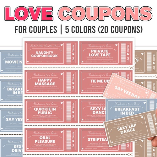 Love Naughty &amp; Nice Printable Coupon Book / Valentines Day - Etsy
