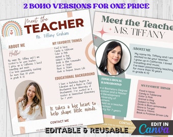 Boho Meet The Teacher Template, Back To School Newsletter (Digital Download)