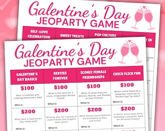 Galentine Day Jeoparty Game, Ladies Night (Printable)
