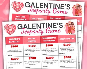 Galentines Day Jeoparty Game, Ladies Night (Digital File)