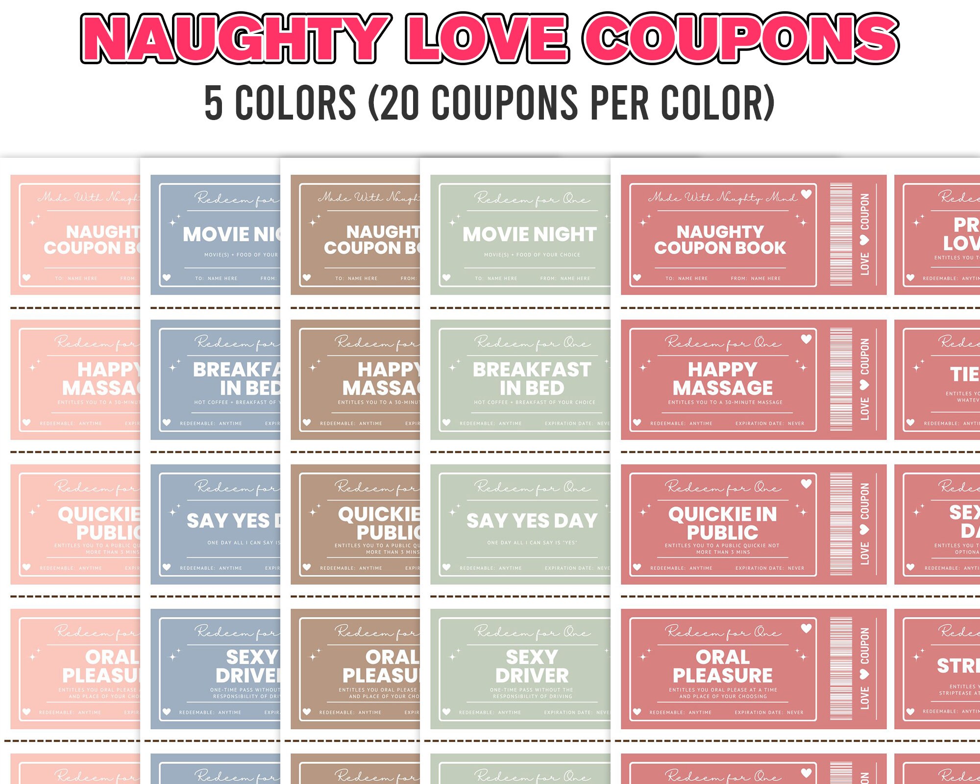 Love Coupon for Him, Love Coupon Book, Love Coupon Template, Love ...