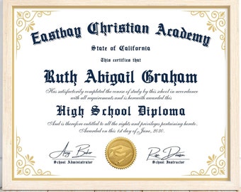 Canva Editable High School Diploma Template (Digital Download)