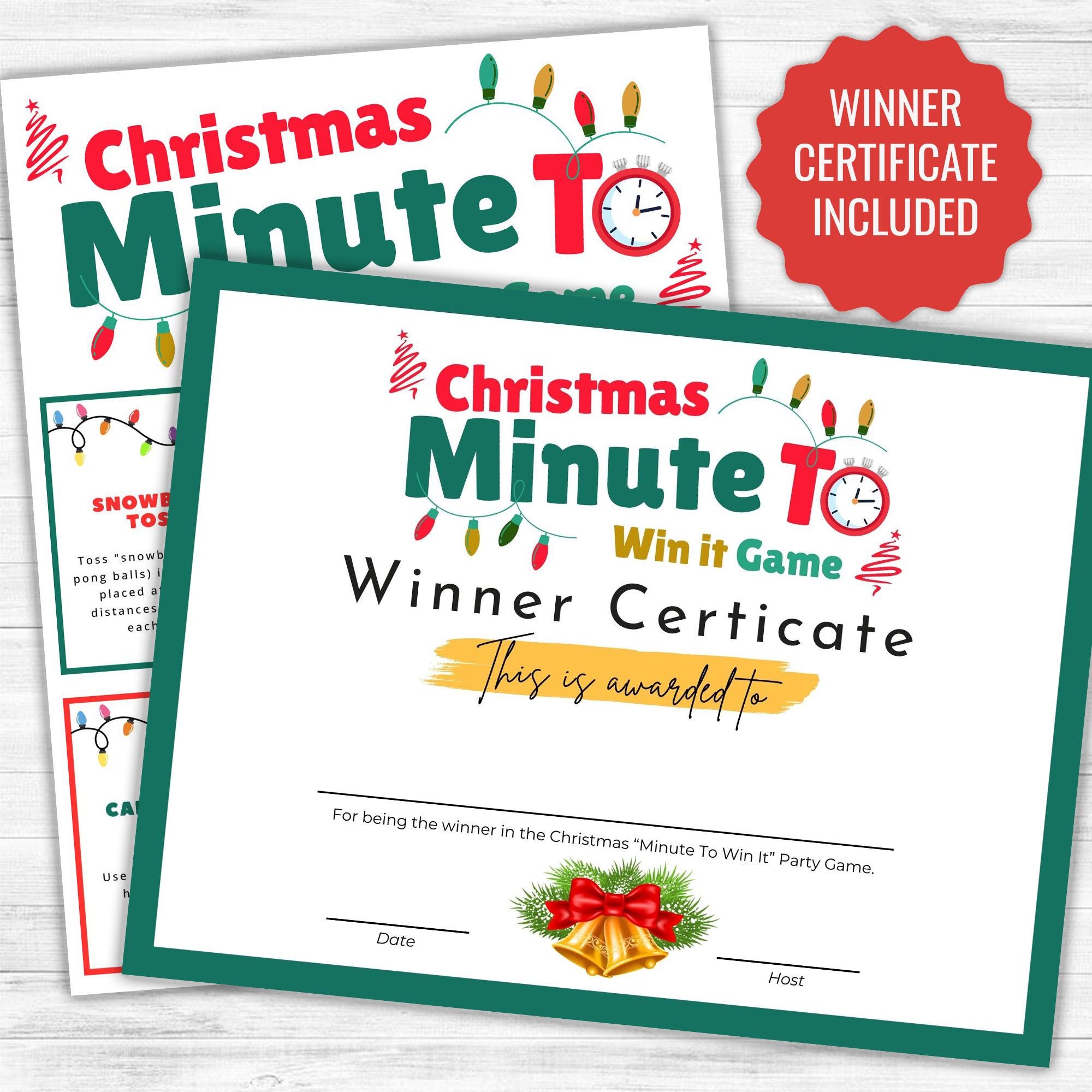 Christmas Minute to Win It Games, 50+ Printable Party Games (digital ...