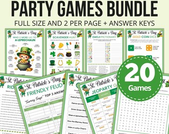 St Patricks Day Games Bundle, 20 Party Games (Digital Download)