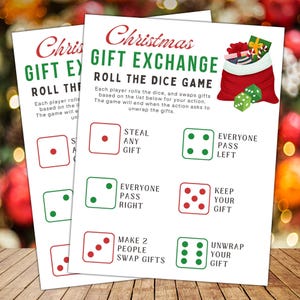 Christmas Gift Exchange Dice Game | Printable Christmas Party Group Gift Exchange Game | Christmas School Game | Office Christmas Party Game