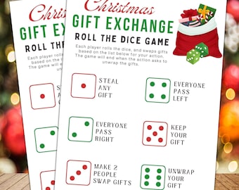 Christmas Gift Exchange Dice Game | Printable Holiday Party (Digital Download)