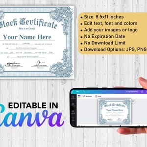stock certificate template, printable stock certificate, editable stock certificate, corporate stock certificate, blank stock certificate