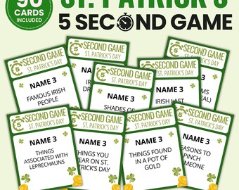 St. Patrick's Day 5 Second Game – Printable Party Activity (instant ...