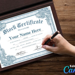 vintage stock certificate, modern stock certificate, professional stock certificate, custom stock certificate, investment certificate