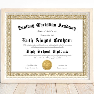 High School Diploma, Homeschool Diploma Template, 2025 Graduation, Graduation Template, Certificate Template, GED Diploma, Canva Template
