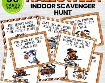 Printable Halloween Indoor Scavenger Hunt Riddles (Digital Download)