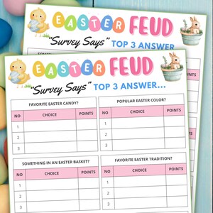 Easter games, Easter Feud game, Easter printables, Family games, Easter print, Printable games, Adult games, Games for adults