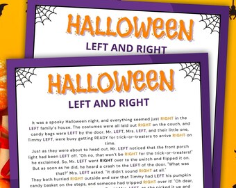 Halloween Left Right Game | Printable Party Game (PDF)