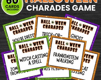 Spooky Halloween Charades Game, Printable Party Activity (Instant Download)