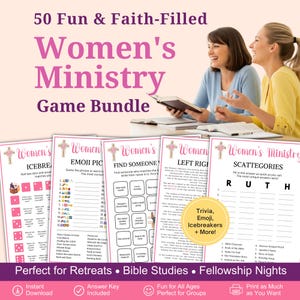 Printable Women's Ministry Games Bundle: Christian Bible Study, Church Retreat (Digital Download)